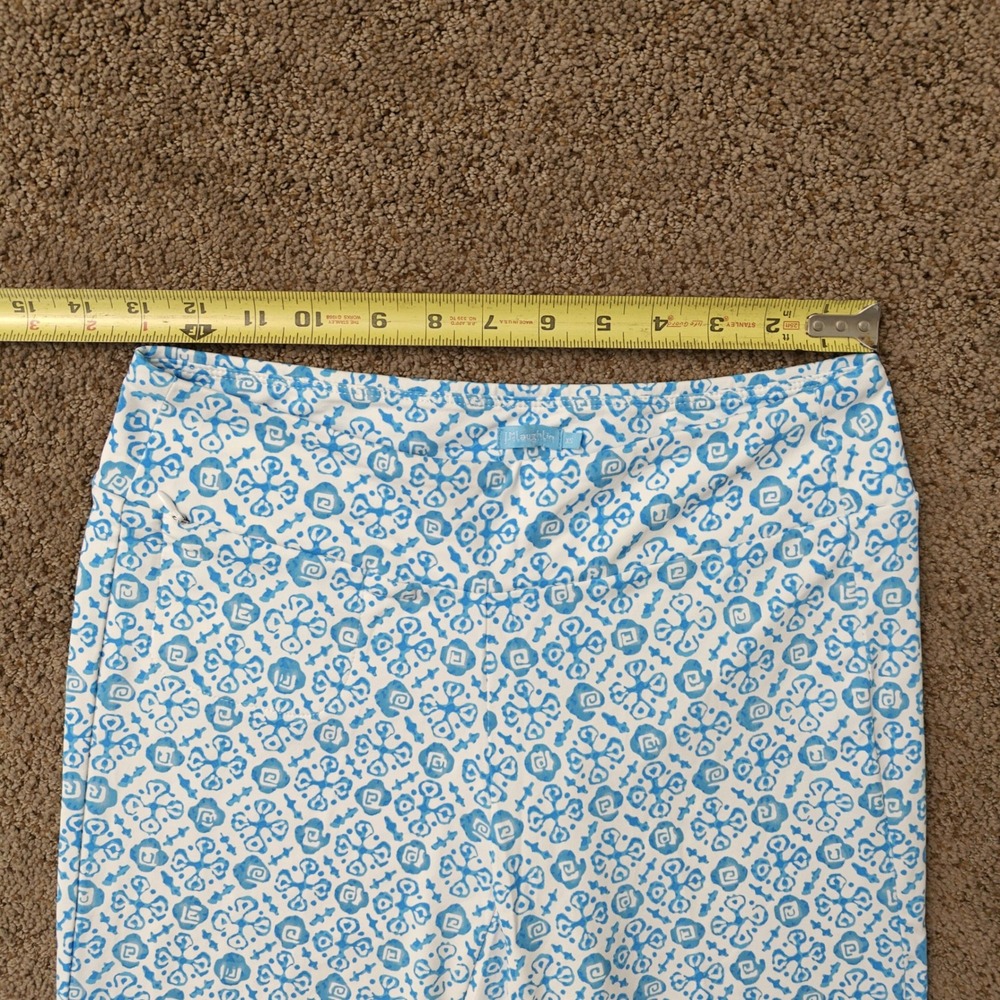 J.McLaughlin Lexie‎ Leggings Womens XS Blue White Geometric Tile Print Cropped - Picture 12 of 14